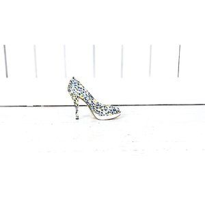 Aldo satin pumps floral high heel peep toe platform heels 37